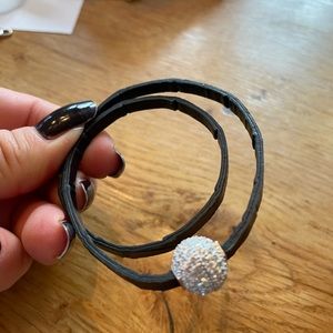 Wrap bracelet with magnetic crystal ball closure